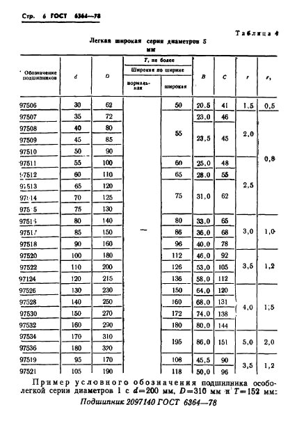ГОСТ 6364-78 Подшипники роликовые конические двухрядные. Основные размеры (фото 7 из 9)