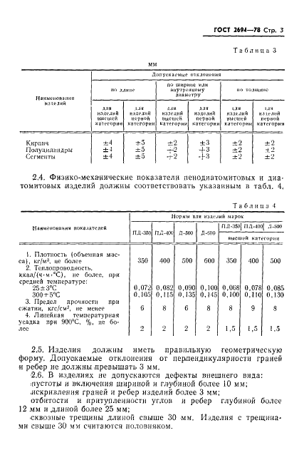 ГОСТ 2694-78 Изделия пенодиатомитовые и диатомитовые теплоизоляционные. Технические условия (фото 5 из 8)