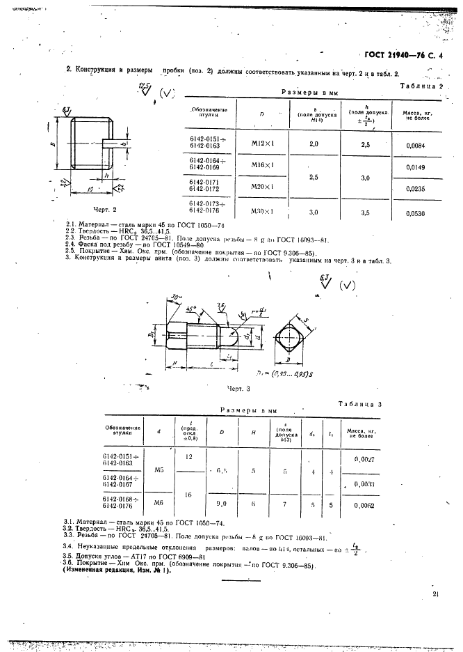 ГОСТ 21940-76 Втулки для метчиков к патронам для нарезания резьбы на токарных станках. Конструкция и размеры (фото 4 из 4)