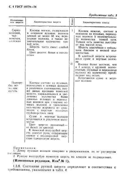 ГОСТ 19779-74 Шерсть овечья немытая полугрубая классированная. Технические условия (фото 5 из 10)