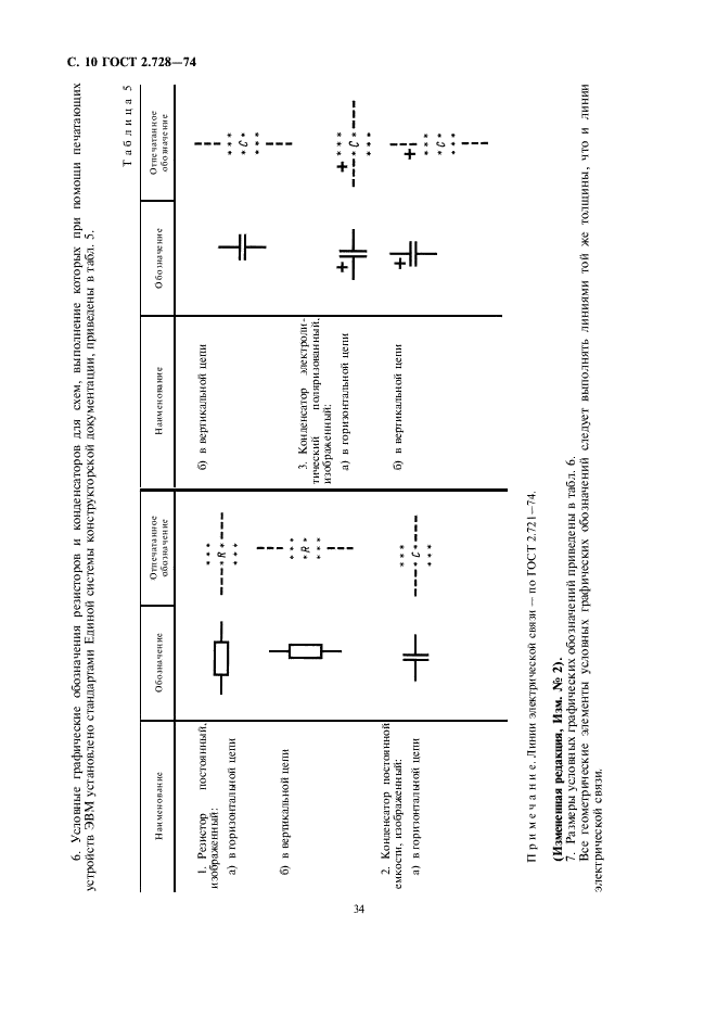 ГОСТ 2.728-74 Единая система конструкторской документации. Обозначения условные графические в схемах. Резисторы, конденсаторы (фото 10 из 12)