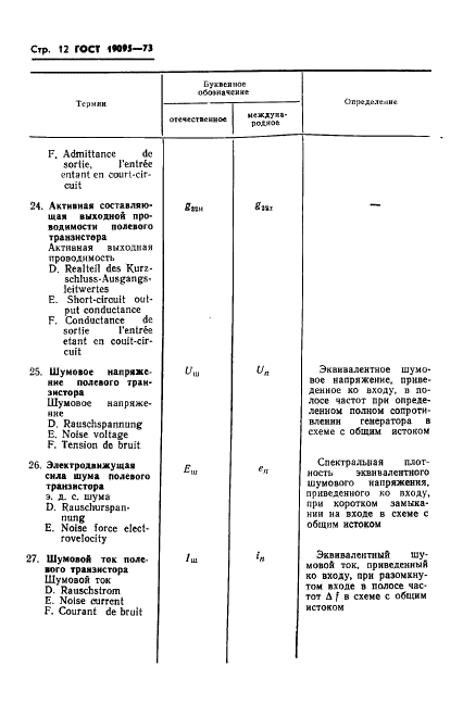 ГОСТ 19095-73 Транзисторы полевые. Термины, определения и буквенные обозначения параметров (фото 13 из 26)