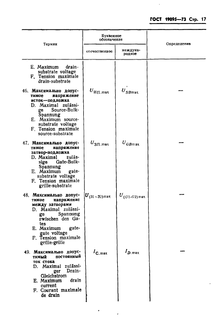 ГОСТ 19095-73 Транзисторы полевые. Термины, определения и буквенные обозначения параметров (фото 18 из 26)