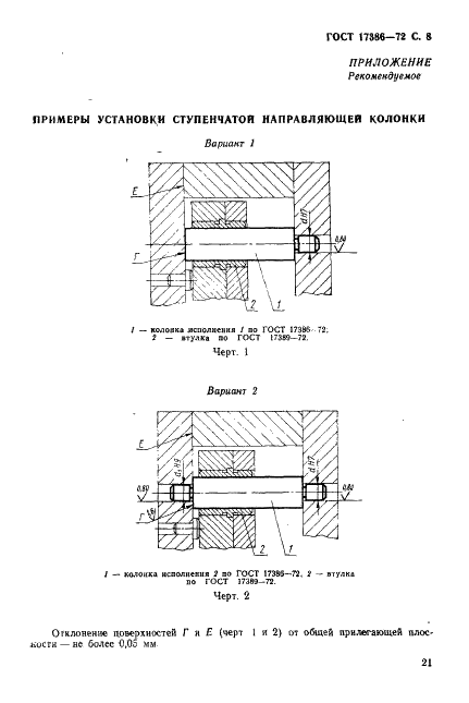ГОСТ 17386-72 Колонки направляющие ступенчатые пресс-форм и форм для литья под давлением. Конструкция и размеры (фото 8 из 8)
