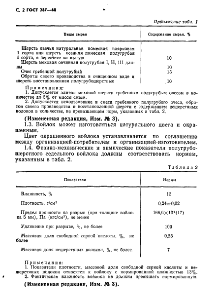 ГОСТ 287-68 Войлок полугрубошерстный седельный. Технические условия (фото 3 из 7)