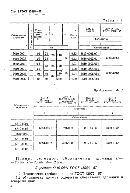 ГОСТ 13058-67 Державки для дисковых резцов к токарным станкам. Конструкция и размеры (фото 3 из 5)
