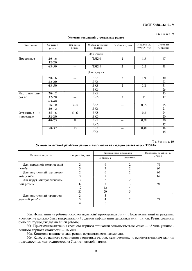 ГОСТ 5688-61 Резцы с твердосплавными пластинами. Технические условия (фото 11 из 12)