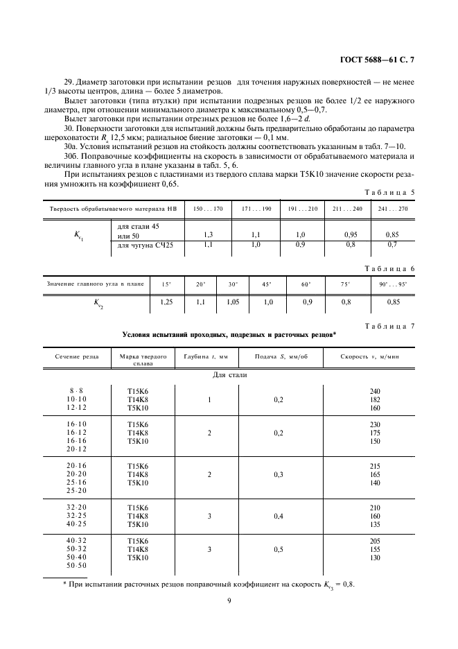 ГОСТ 5688-61 Резцы с твердосплавными пластинами. Технические условия (фото 9 из 12)