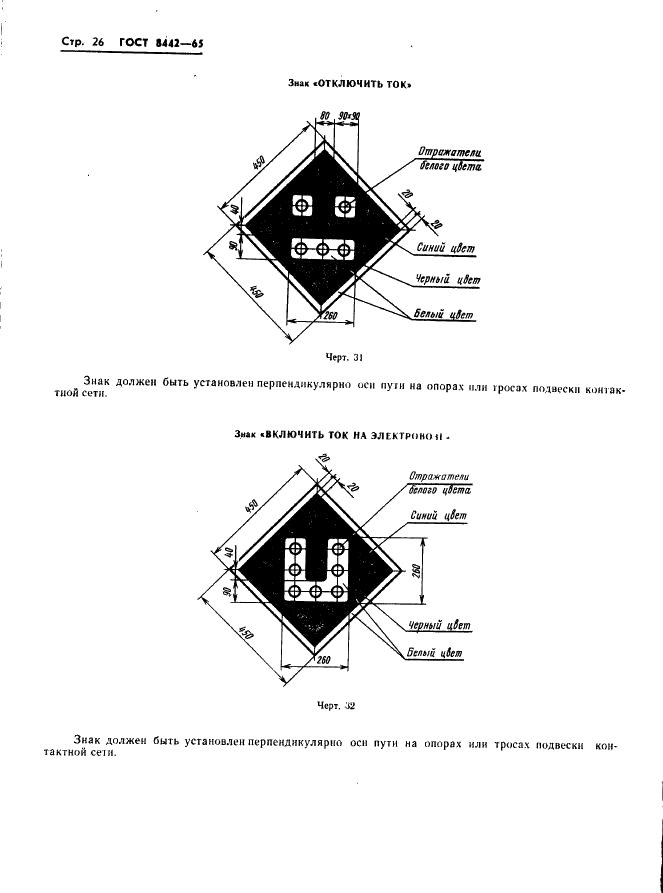 ГОСТ 8442-65 Знаки путевые и сигнальные железных дорог (фото 27 из 42)