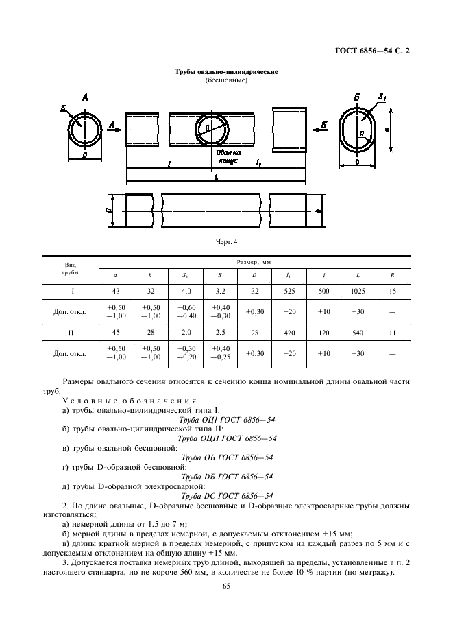ГОСТ 6856-54 Трубы стальные специальных профилей (фото 2 из 4)