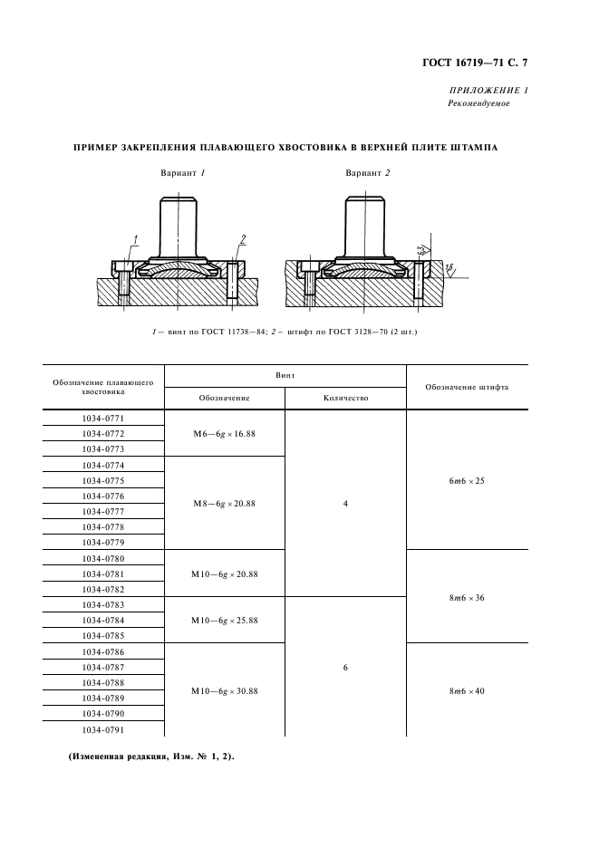 ГОСТ 16719-71 Хвостовики плавающие для штампов листвой штамповки. Конструкция и размеры (фото 8 из 10)