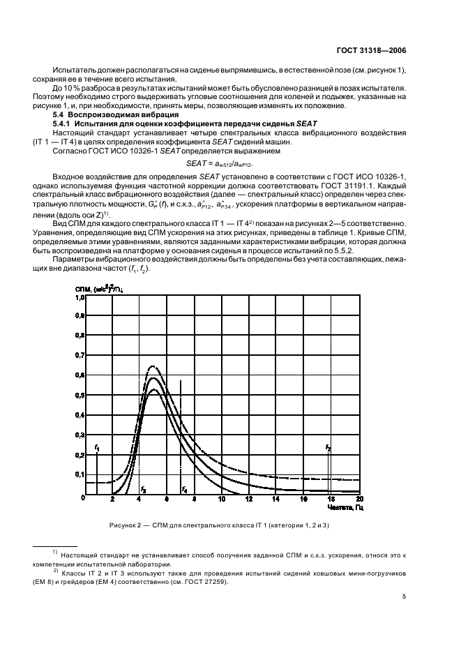 ГОСТ 31318-2006 Вибрация. Лабораторный метод оценки вибрации, передаваемой через сиденье оператора машины. Напольный транспорт (фото 9 из 16)