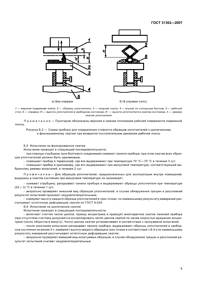 ГОСТ 31362-2007 Прокладки уплотняющие для оконных и дверных блоков. Метод определения сопротивления эксплуатационным воздействиям (фото 12 из 15)