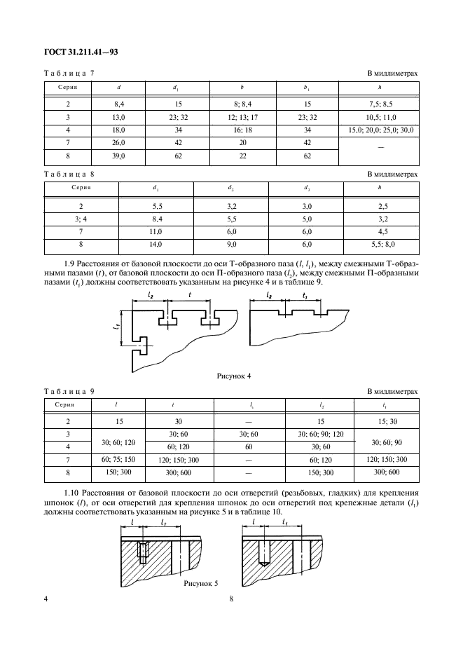 ГОСТ 31.211.41-93 Детали и сборочные единицы сборно-разборных приспособлений для сборочно-сварочных работ. Основные конструктивные элементы и параметры. Нормы точности (фото 8 из 17)