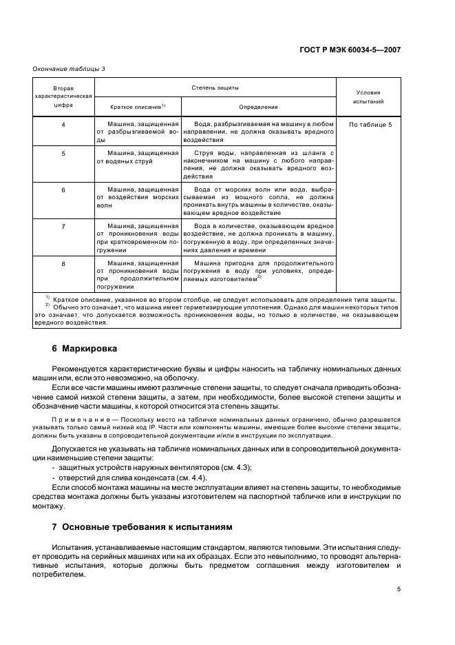 ГОСТ Р МЭК 60034-5-2007 Машины электрические вращающиеся. Часть 5. Классификация степеней защиты, обеспечиваемых оболочками вращающихся электрических машин (Код IP) (фото 8 из 19)
