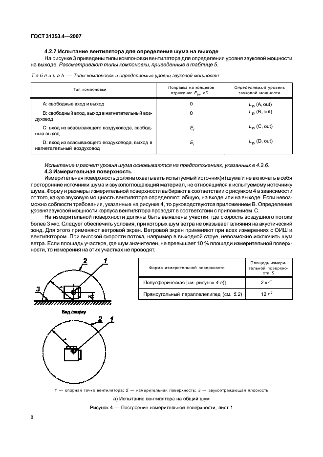 ГОСТ 31353.4-2007 Шум машин. Вентиляторы промышленные. Определение уровней звуковой мощности в лабораторных условиях. Часть 4. Метод звуковой интенсиметрии (фото 12 из 26)