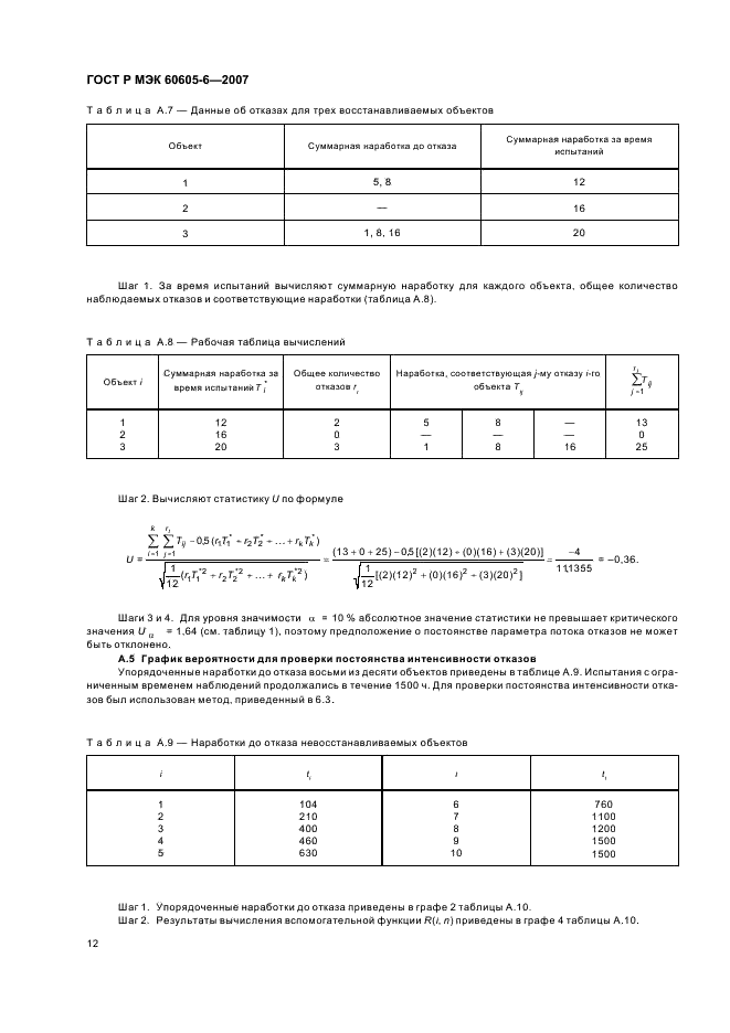ГОСТ Р МЭК 60605-6-2007 Надежность в технике. Критерии проверки постоянства интенсивности отказов и параметра потока отказов (фото 16 из 31)
