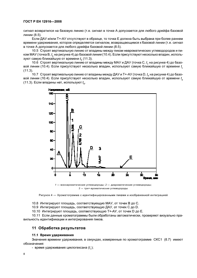 ГОСТ Р ЕН 12916-2008 Нефтепродукты. Определение типов ароматических углеводородов в средних дистиллятах. Метод высокоэффективной жидкостной хроматографии с детектированием по коэффициенту рефракции (фото 11 из 18)