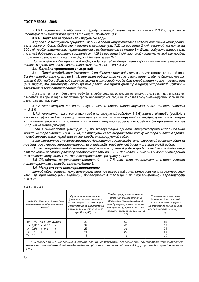 ГОСТ Р 52962-2008 Вода. Методы определения содержания хрома (VI) и общего хрома (фото 25 из 45)