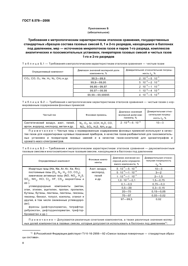 ГОСТ 8.578-2008 Государственная система обеспечения единства измерений. Государственная поверочная схема для средств измерений содержания компонентов в газовых средах (фото 12 из 16)