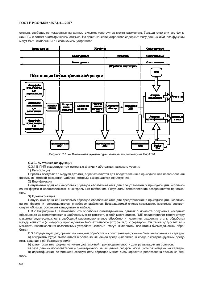 ГОСТ Р ИСО/МЭК 19784-1-2007 Автоматическая идентификация. Идентификация биометрическая. Биометрический программный интерфейс. Часть 1. Спецификация биометрического программного интерфейса (фото 105 из 125)