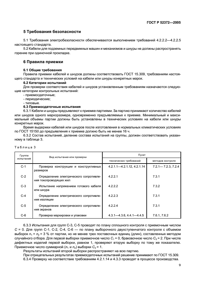 ГОСТ Р 52372-2005 Кабели гибкие и шнуры для подземных и открытых горных работ. Общие технические условия (фото 12 из 19)