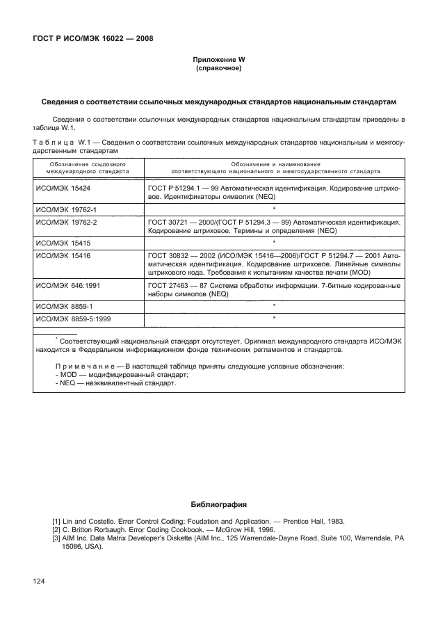 ГОСТ Р ИСО/МЭК 16022-2008 Автоматическая идентификация. Кодирование штриховое. Спецификация символики Data Matrix (фото 129 из 130)