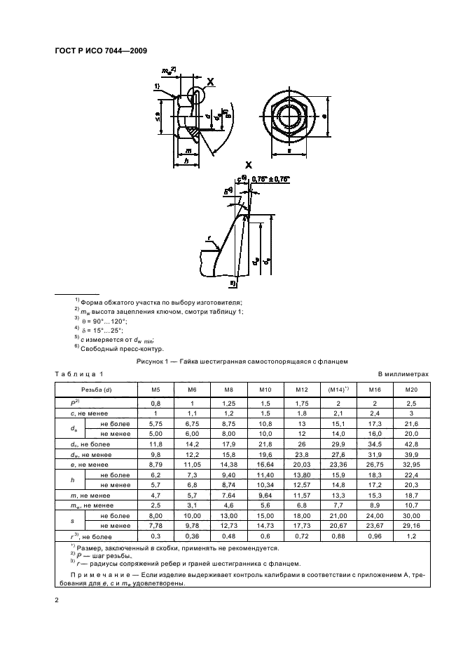 ГОСТ Р ИСО 7044-2009 Гайки шестигранные самостопорящиеся цельнометаллические с фланцем. Классы точности А и В (фото 4 из 8)