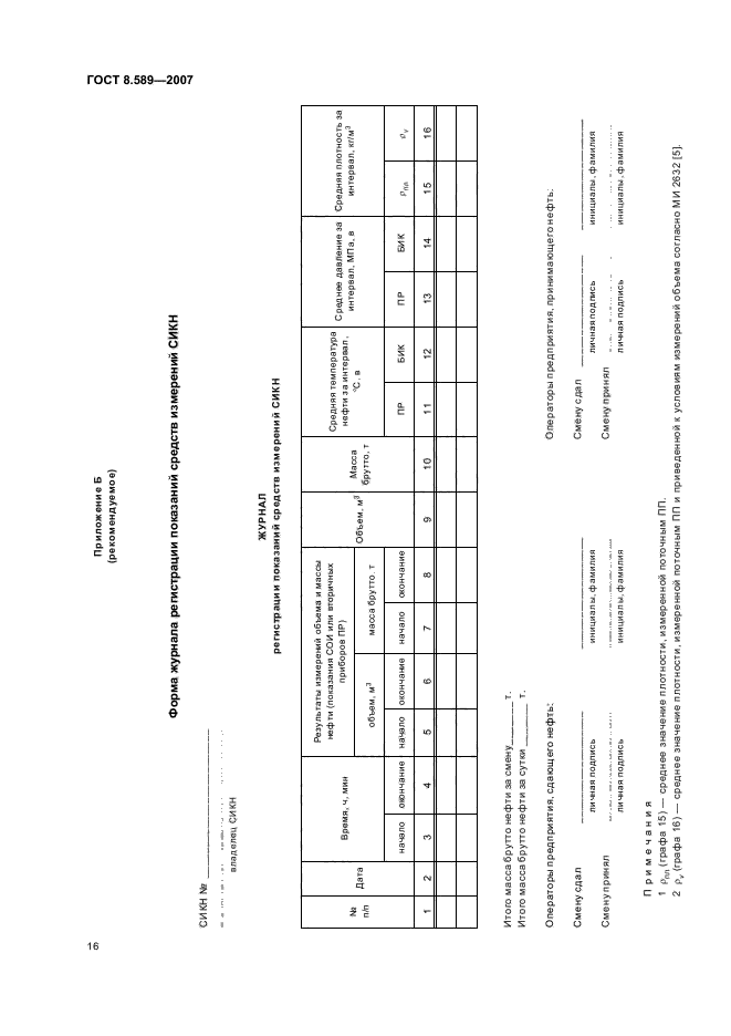 ГОСТ 8.589-2007 Государственная система обеспечения единства измерений. Ведение учетных операций на пунктах приема-сдачи нефти в нефтепроводных системах (фото 19 из 43)