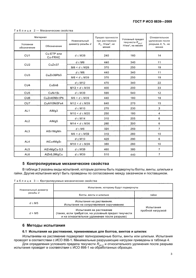 ГОСТ Р ИСО 8839-2009 Механические свойства крепежных изделий. Болты, винты, шпильки и гайки из цветных металлов (фото 7 из 12)