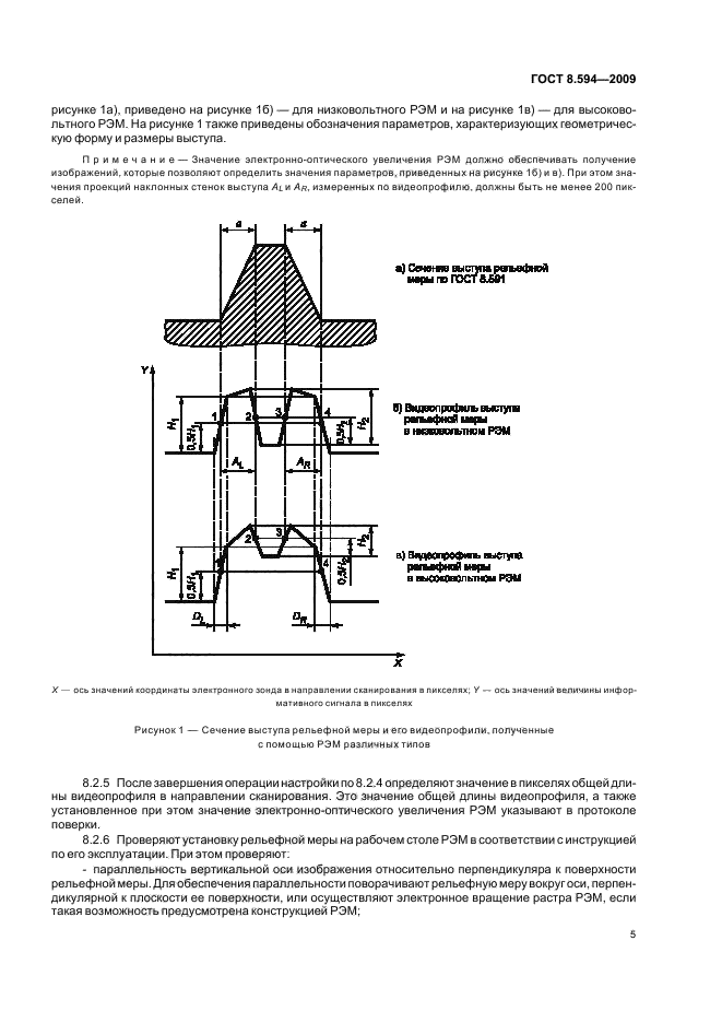 ГОСТ Р 8.594-2009 Государственная система обеспечения единства измерений. Микроскопы электронные растровые. Методика поверки (фото 9 из 12)