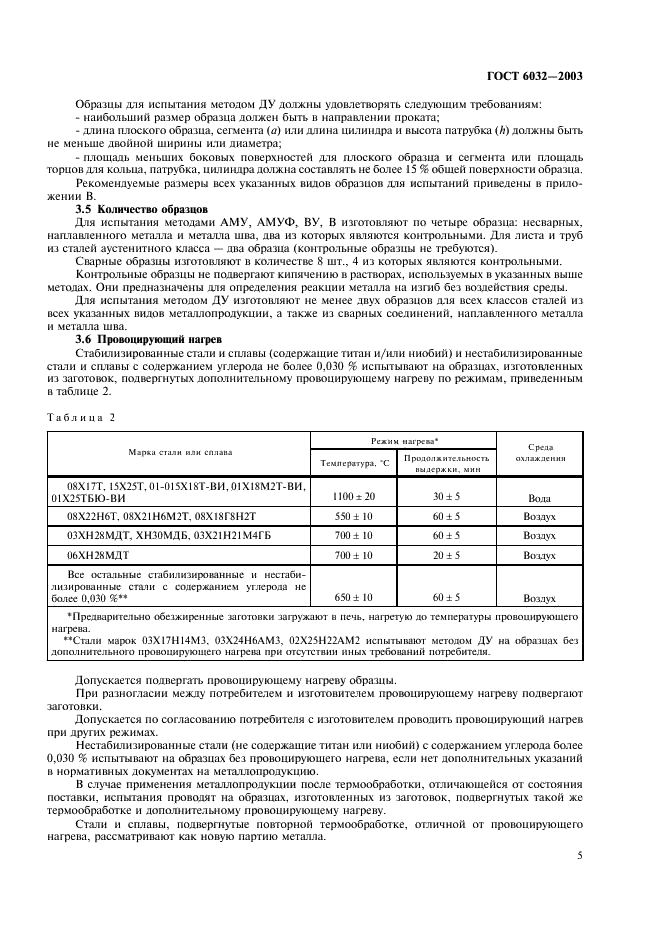 ГОСТ 6032-2003 Стали и сплавы коррозионно-стойкие. Методы испытаний на стойкость к межкристаллитной коррозии (фото 8 из 27)