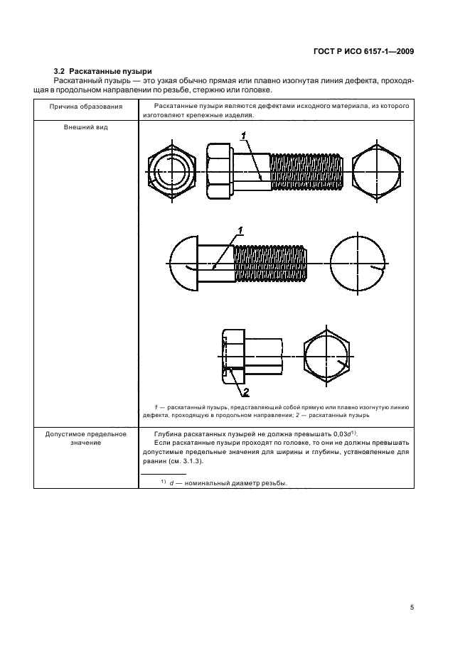 ГОСТ Р ИСО 6157-1-2009 Изделия крепежные. Дефекты поверхности. Часть 1. Болты, винты и шпильки общего назначения (фото 9 из 16)