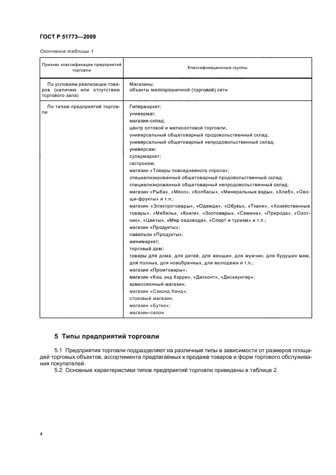 ГОСТ Р 51773-2009 Услуги торговли. Классификация предприятий торговли (фото 8 из 20)