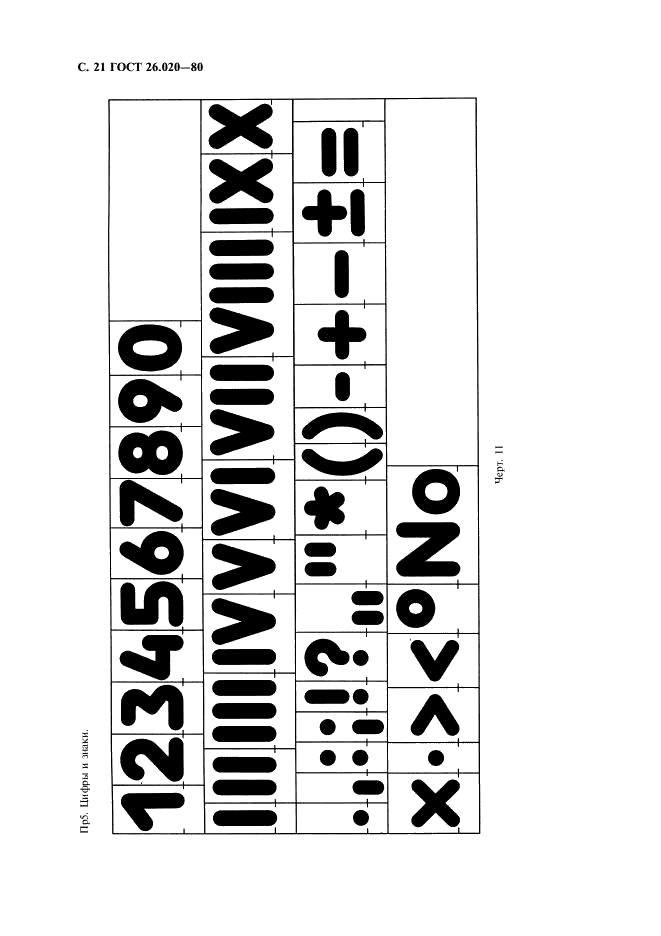 ГОСТ 26.020-80 Шрифты для средств измерений и автоматизации. Начертания и основные размеры (фото 22 из 32)