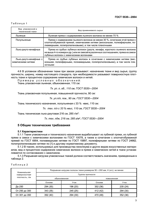 ГОСТ 5530-2004 Ткани упаковочные и технического назначения из лубяных волокон. Общие технические условия (фото 7 из 12)