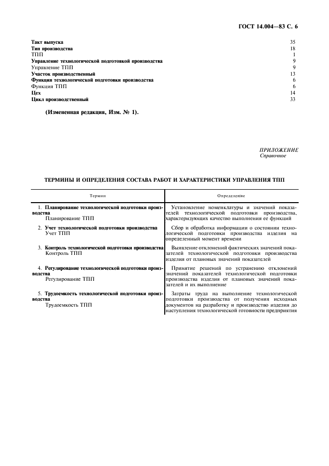 ГОСТ 14.004-83 Технологическая подготовка производства. Термины и определения основных понятий (фото 7 из 8)