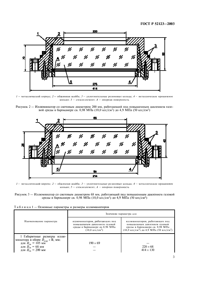 ГОСТ Р 52123-2003 Иллюминаторы для водолазных барокамер с рабочим давлением до 4,9 МПа (50 кгс/см кв.). Общие технические условия (фото 7 из 19)