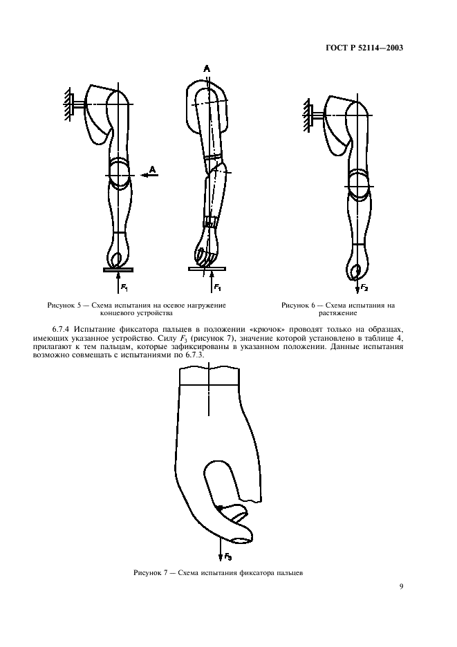 ГОСТ Р 52114-2003 Узлы механических протезов верхних конечностей. Технические требования и методы испытаний (фото 12 из 15)