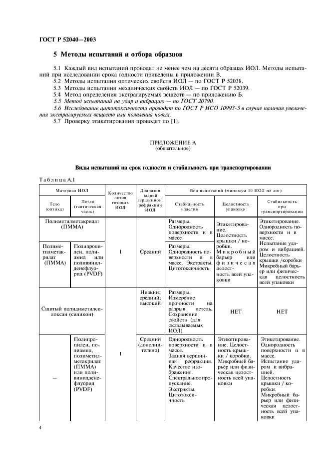 ГОСТ Р 52040-2003 Имплантаты офтальмологические. Интраокулярные линзы. Часть 6. Срок годности и стабильность при транспортировании (фото 7 из 11)