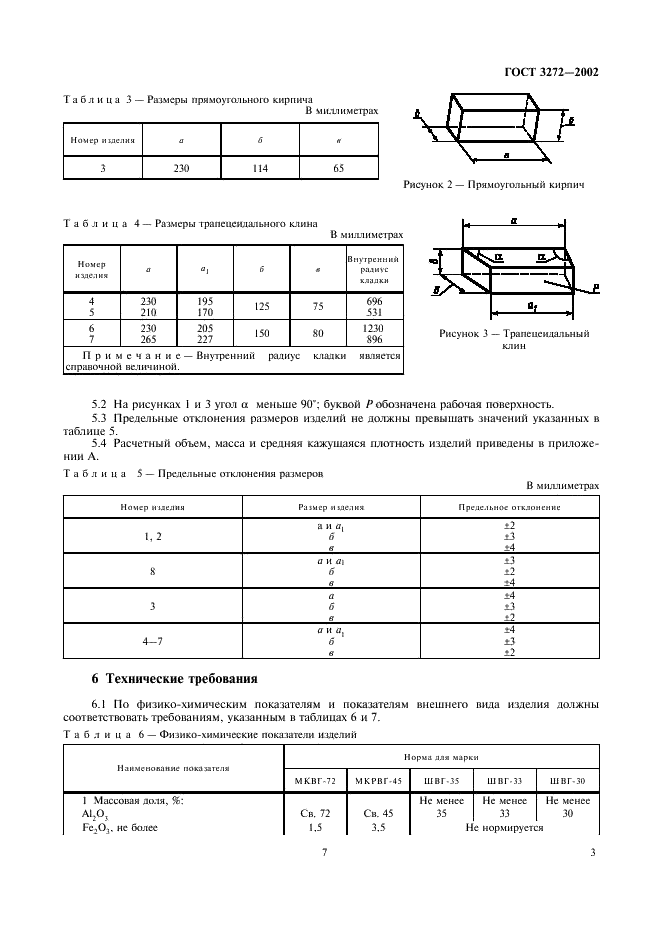 ГОСТ 3272-2002 Изделия огнеупорные алюмосиликатные для футеровки вагранок. Технические условия (фото 7 из 12)