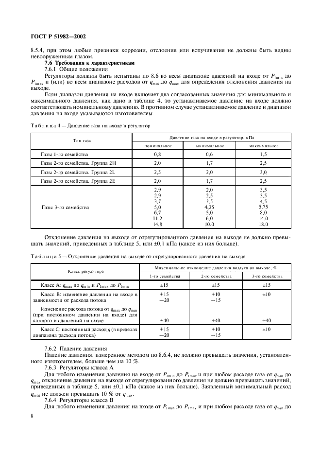 ГОСТ Р 51982-2002 Регуляторы давления для газовых аппаратов с давлением на входе до 20 кПа. Общие технические требования и методы испытаний (фото 11 из 27)