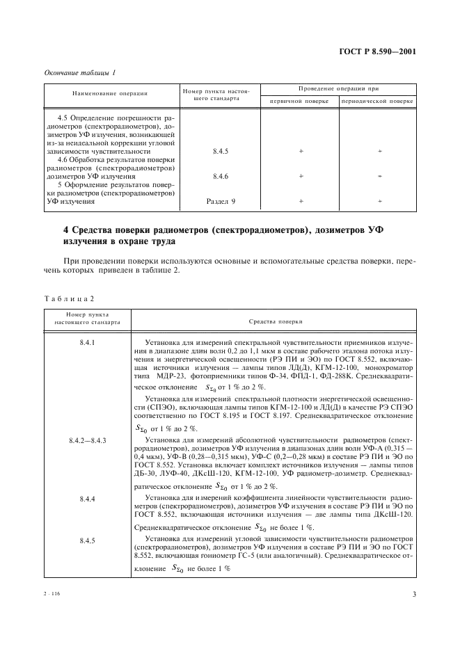 ГОСТ Р 8.590-2001 Государственная система обеспечения единства измерений. Средства измерений характеристик ультрафиолетового излучения в охране труда. Методика поверки (фото 5 из 24)