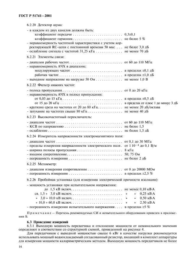 ГОСТ Р 51741-2001 Передатчики радиовещательные стационарные диапазона ОВЧ. Основные параметры, технические требования и методы измерений (фото 17 из 39)