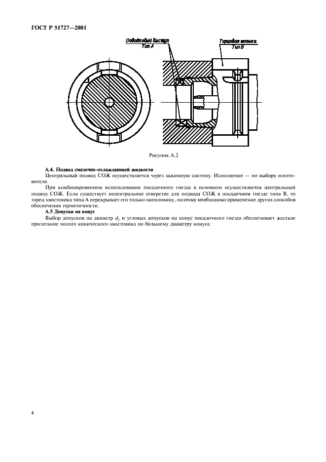 ГОСТ Р 51727-2001 Крепление инструментов с полым коническим хвостовиком (HSK) типа В. Присоединительные размеры (фото 6 из 8)
