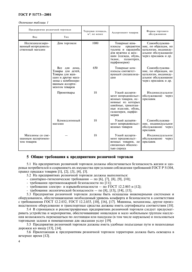 ГОСТ Р 51773-2001 Розничная торговля. Классификация предприятий (фото 6 из 16)