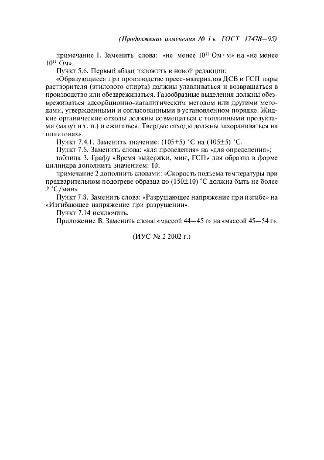 Изменение №1 к ГОСТ 17478-95  (фото 2 из 2)