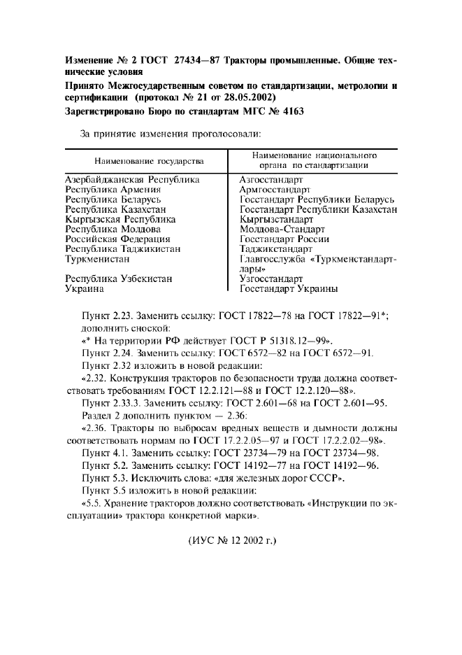 Изменение №2 к ГОСТ 27434-87  (фото 1 из 1)