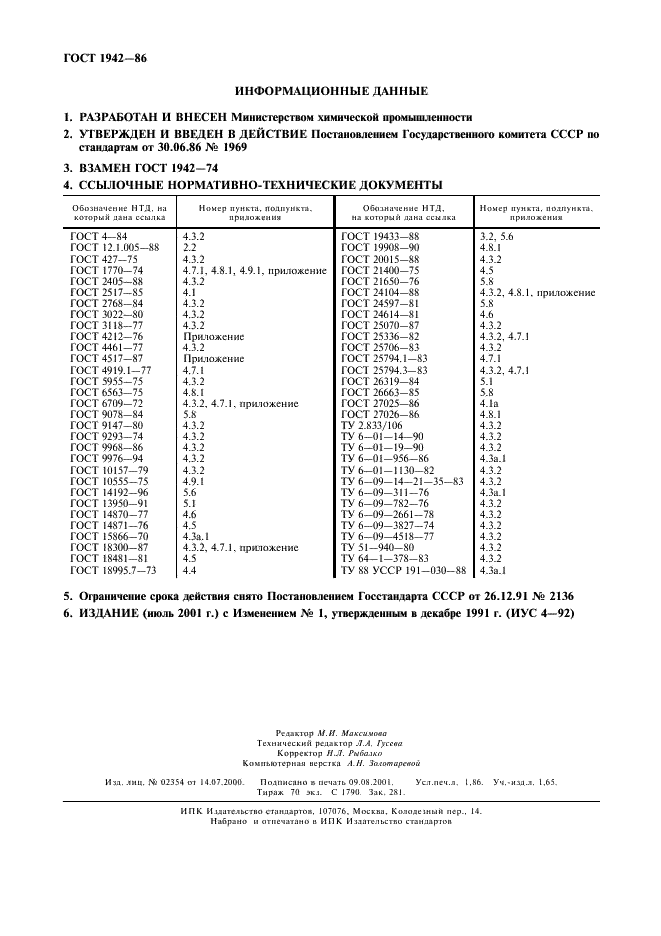 ГОСТ 1942-86 1,2-Дихлорэтан технический. Технические условия (фото 16 из 16)