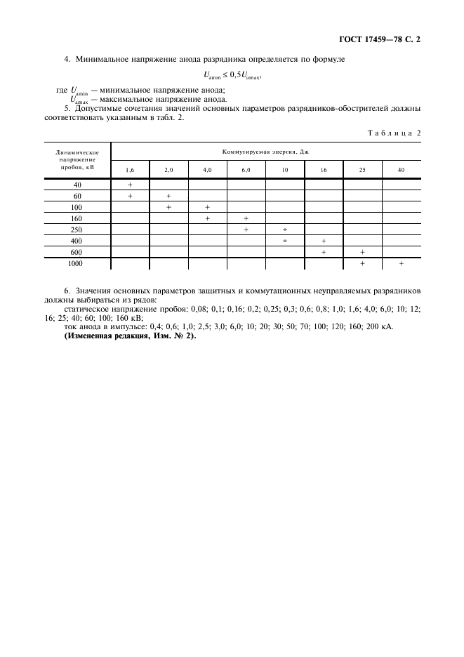 ГОСТ 17459-78 Разрядники нерезонансные. Основные параметры (фото 3 из 4)